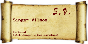Singer Vilmos névjegykártya